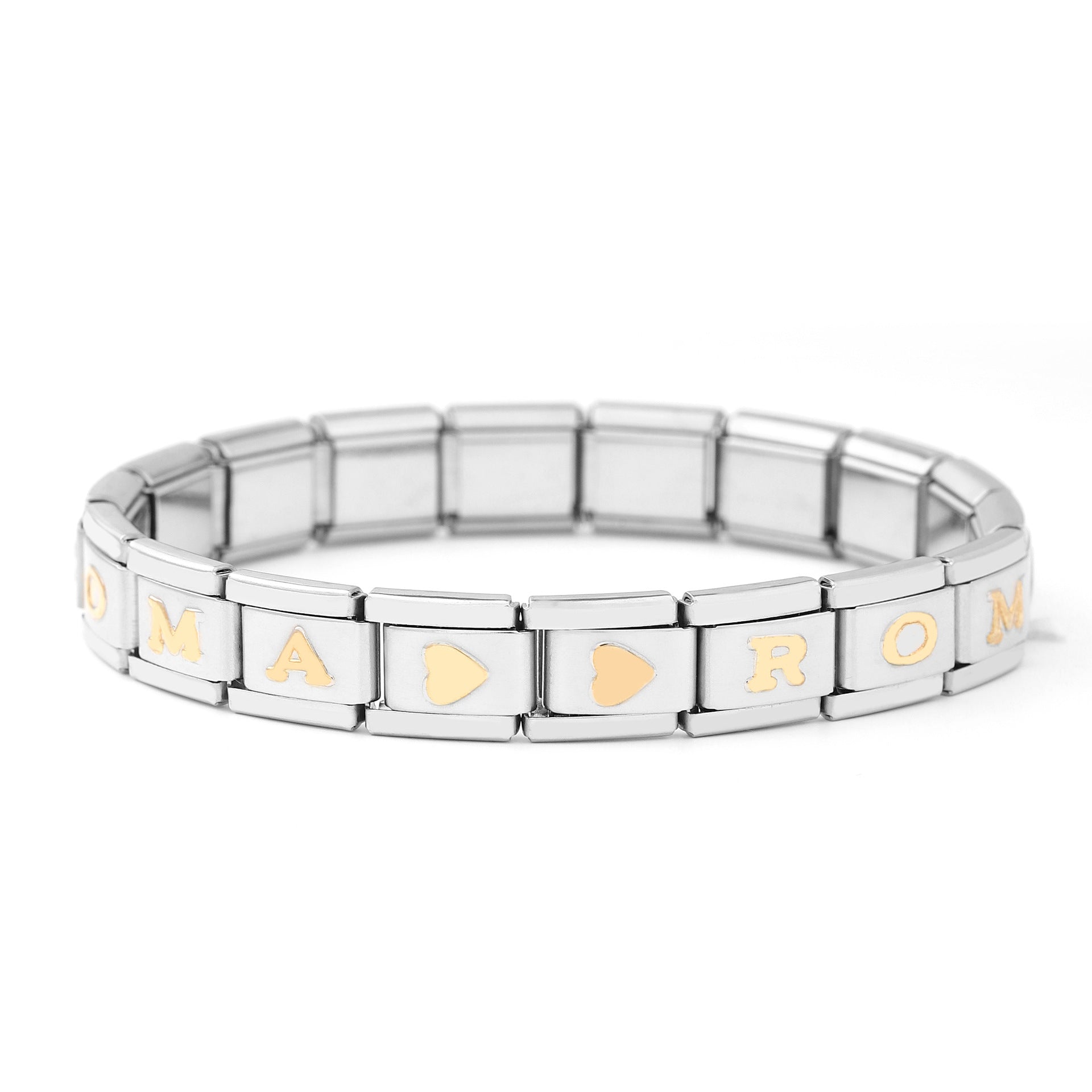 Wholesale Whole Letter Non Embroidered Steel Bracelet Charms